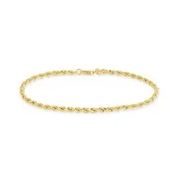 10K Yellow and White Gold 7.5" Diamond Cut Rope Chain