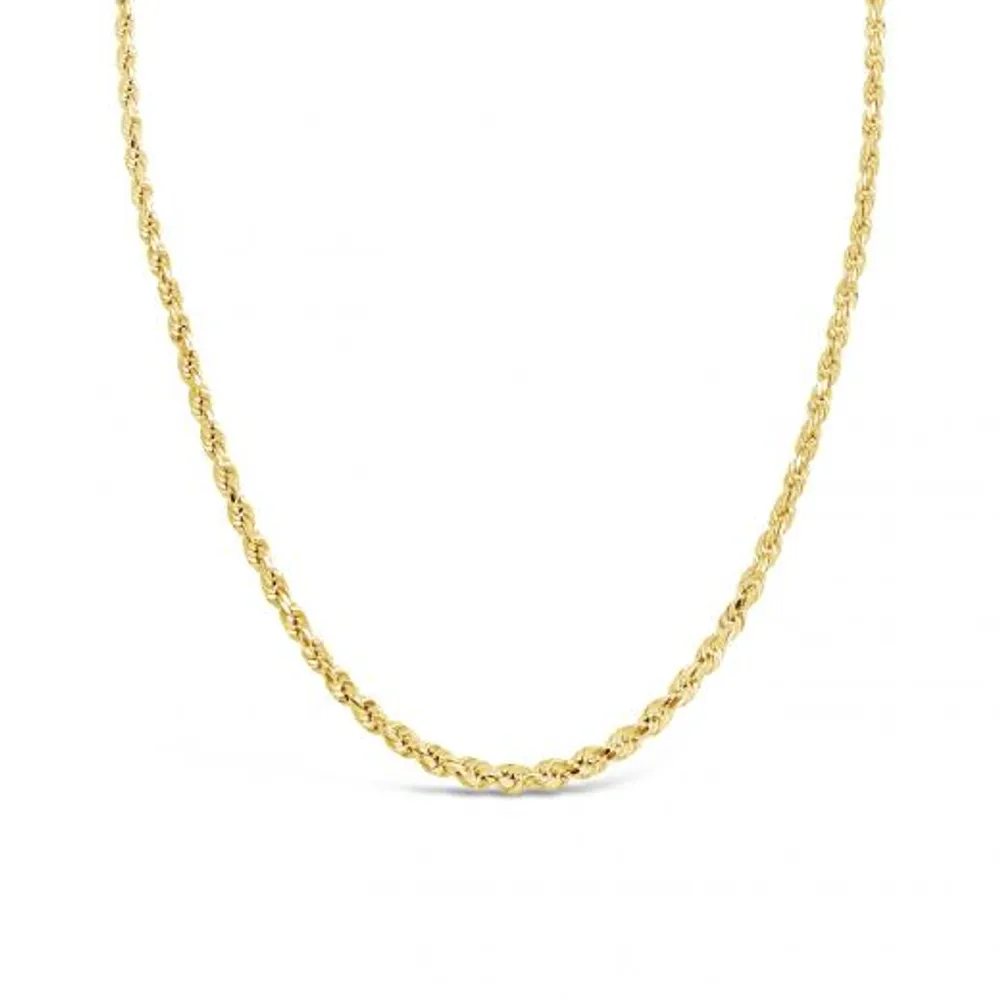 10K Yellow and White Gold 20" Diamond Cut Rope Chain