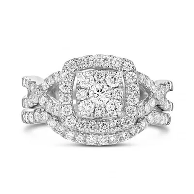 10K White Gold 1.00CTW Bridal Set