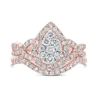 10K Rose Gold 1.00CTW Pear Shaped Bridal Set