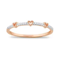 10K Rose Gold Diamond Stackable Ring