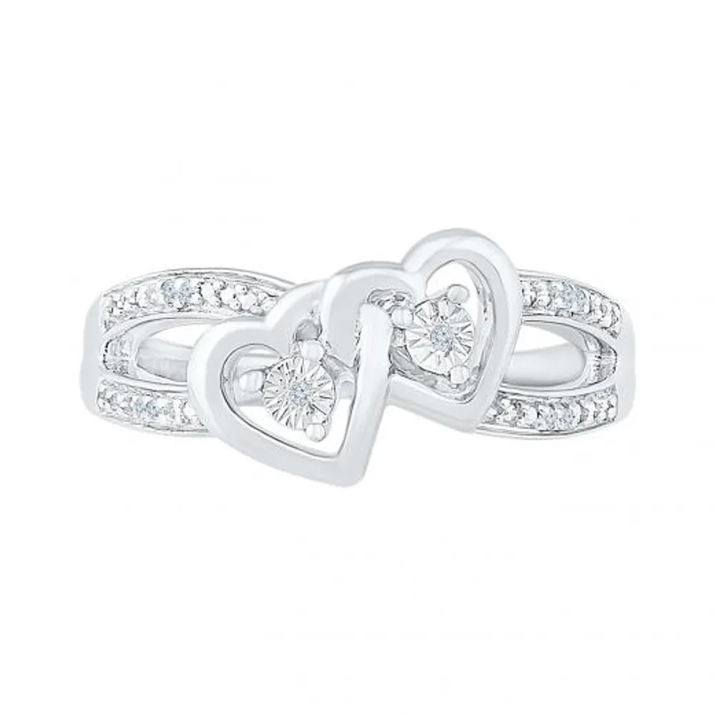 Sterling Silver Diamond Promise Ring