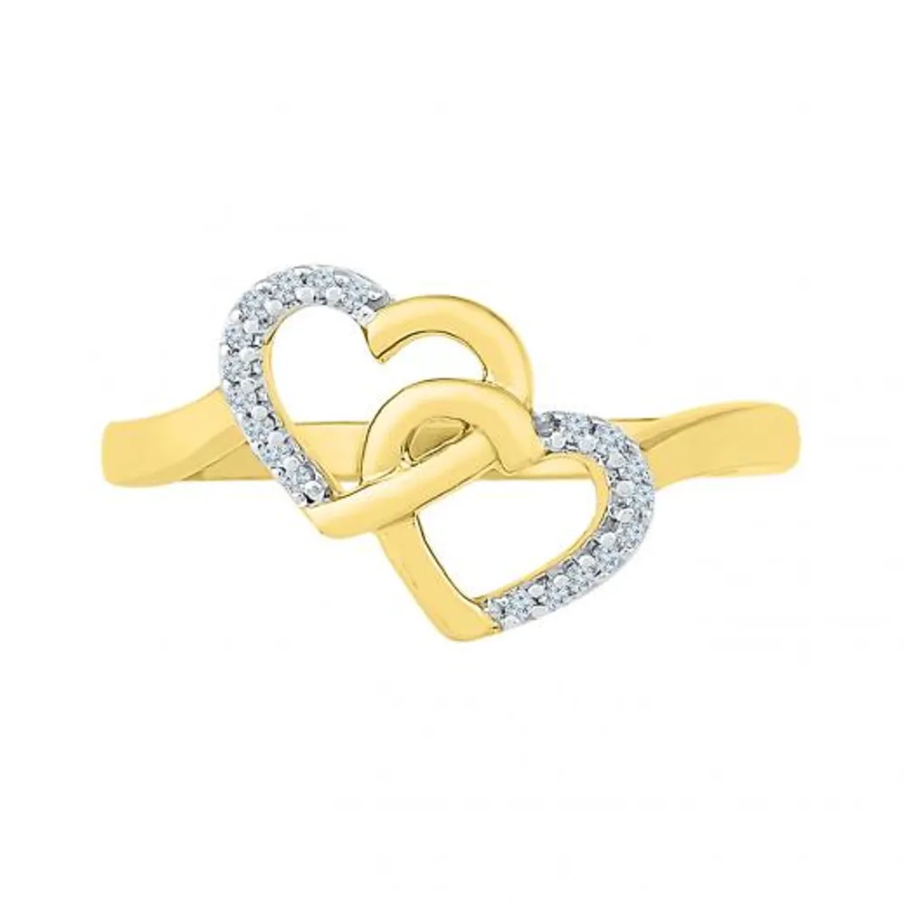 10K Yellow Gold Diamond Promise Ring