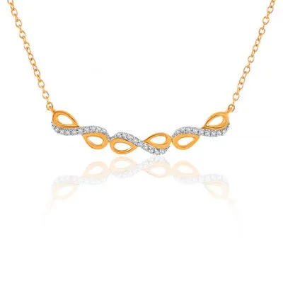 10K Yellow Gold Diamond Infinity Necklace