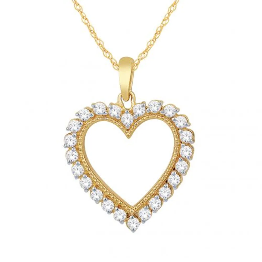 10K Yellow Gold 0.50CTW Heart Pendant