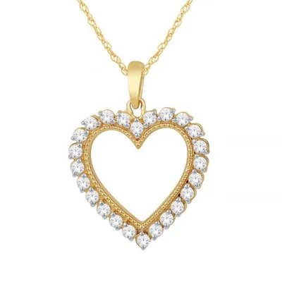 10K Yellow Gold 0.50CTW Heart Pendant