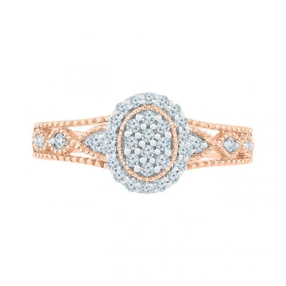 10K Rose Gold Diamond Ring