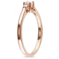 Julianna B Sterling Silver Round Cut Morganite & Diamond Accent Ring