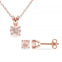 Julianna B Sterling Silver Morganite & Stud Earring Set