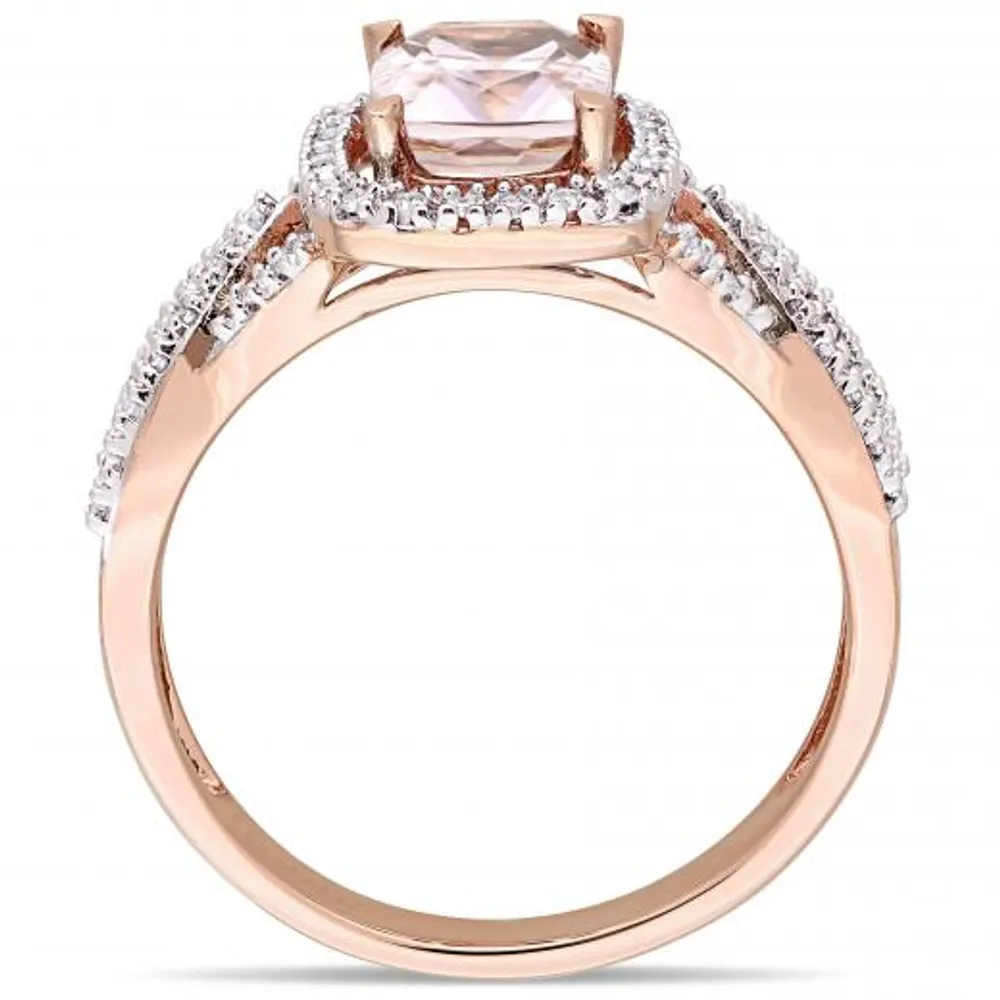 Julianna B 10K Rose Gold Morganite & Diamond Infinity Engagement Ring