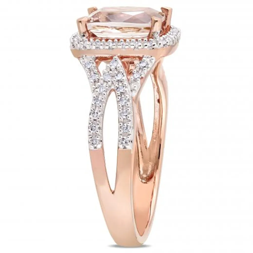 Julianna B 10K Rose Gold Morganite & Diamond Ring