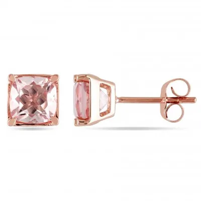 Julianna B 10K Rose Gold Cushion Cut Morganite Earrings