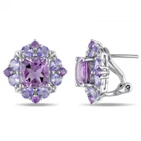 Julianna B Sterling Silver Amethyst & Tanzanite Fashion Earrings