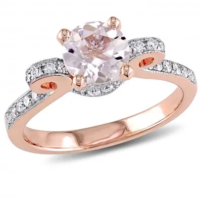 Julianna B 14K Rose Gold Morganite & Diamond Engagement Ring