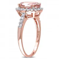 Julianna B 10K Rose Gold Oval-Shaped Morganite & 0.40CTW Diamond Halo Ring