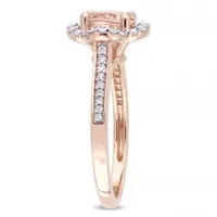 Julianna B 14K Rose Gold Morganite & 0.25CTW Diamond Halo Ring