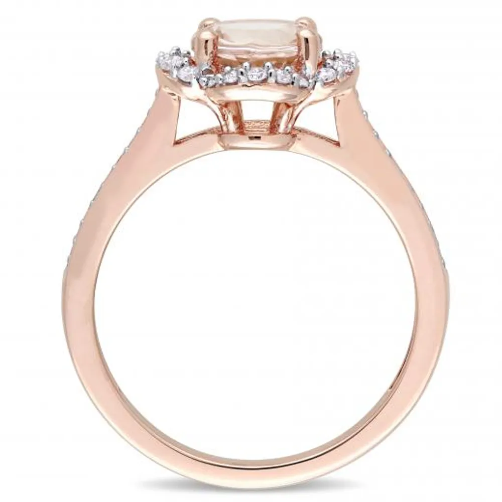 Julianna B 14K Rose Gold Morganite & 0.25CTW Diamond Halo Ring