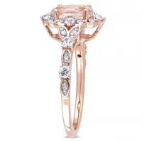 Julianna B 14K Rose Gold Morganite White Sapphire & Diamond Accent Vintage Ring