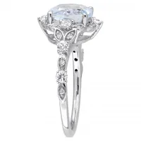 Julianna B 14K White Gold Aquamarine White Sapphire & Diamond Ring