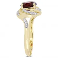 Julianna B Sterling Silver Garnet White Topaz & 0.04CT Diamond Fashion Ring