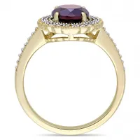 Julianna B Sterling Silver Garnet & 0.12CT Diamond Fashion Ring