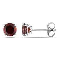 Julianna B 14K White Gold Garnet Earrings