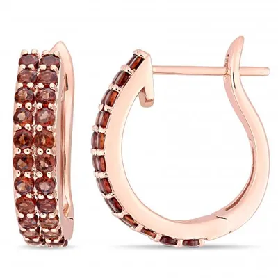 Julianna B 10K Rose Gold Garnet Earrings