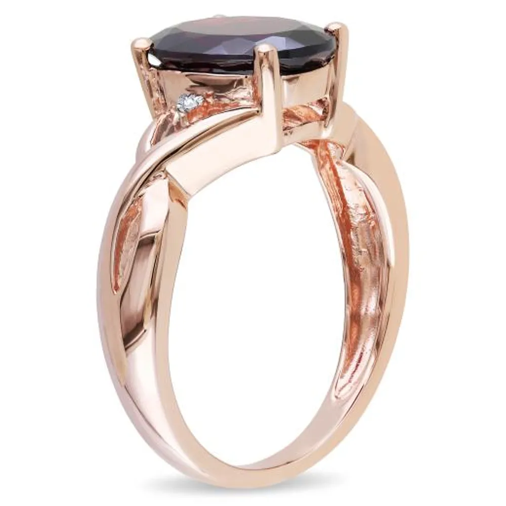 Julianna B 10K Rose Gold Garnet & 0.01CTW Diamond Fashion Ring