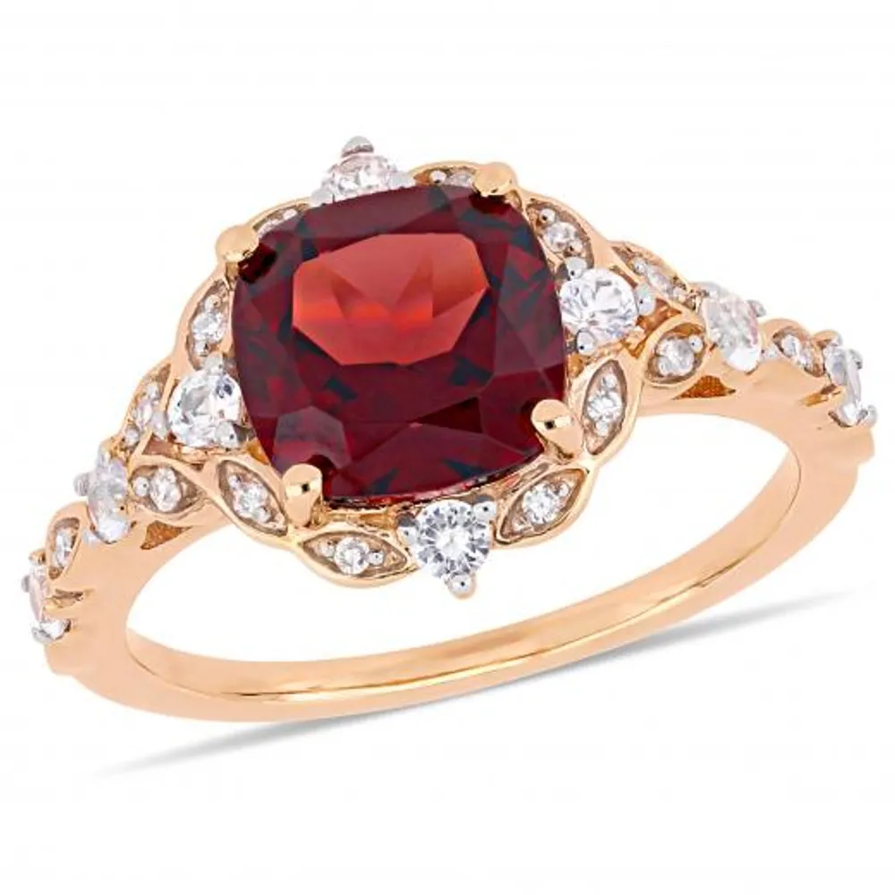 Julianna B 14K Rose Gold Garnet & 0.06CT Diamond Fashion Ring