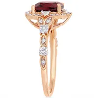 Julianna B 14K Rose Gold Garnet & 0.06CT Diamond Fashion Ring