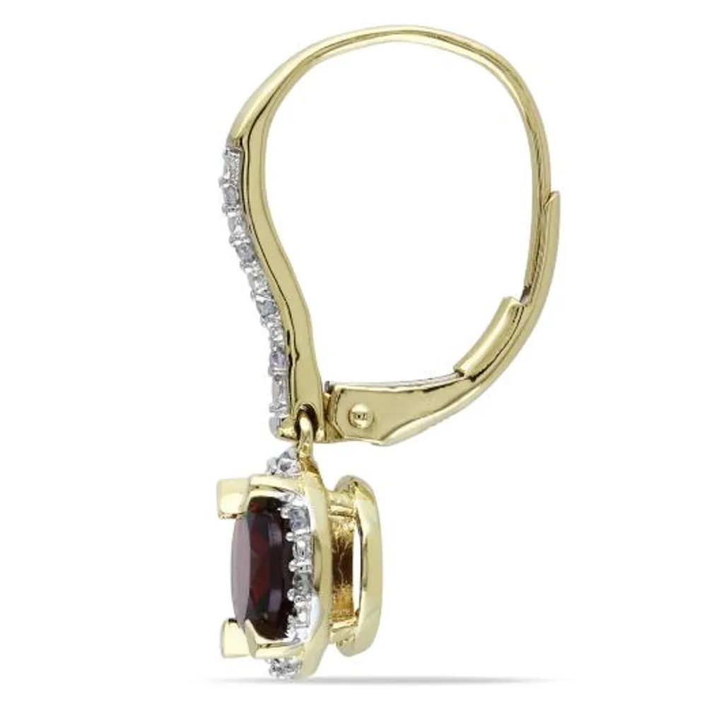 Julianna B 10K Yellow Gold Garnet & Diamond Earrings