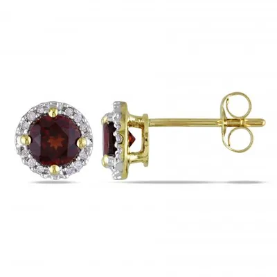 Julianna B 10K Yellow Gold Garnet & Diamond Earrings