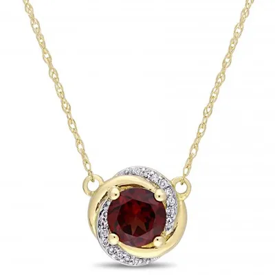 Julianna B 10K Yellow Gold Garnet & Diamond Necklace with Chain