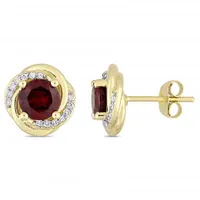 Julianna B 10K Yellow Gold Garnet & Diamond Earrings