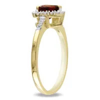 Julianna B 10K Yellow Gold Garnet & 0.08CT Diamond Heart Ring