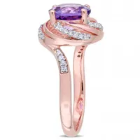 Julianna B Sterling Silver Amethyst White Topaz & 0.04CT Diamond Fashion Ring