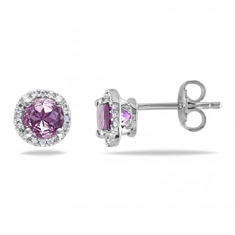 Julianna B Sterling Silver Amethyst & Diamond Earrings