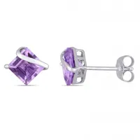 Julianna B 10K White Gold Amethyst Earrings