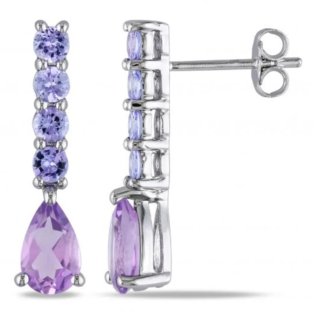 Julianna B Sterling Silver Amethyst & Tanzanite Earrings