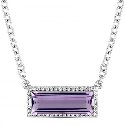 Julianna B Sterling Silver Amethyst & White Sapphire Necklace