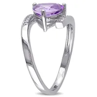 Julianna B Sterling Silver Amethyst & 0.06CT Diamond Fashion Ring