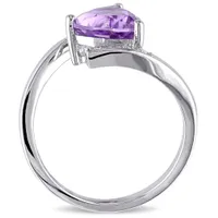 Julianna B Sterling Silver Amethyst & 0.06CT Diamond Fashion Ring