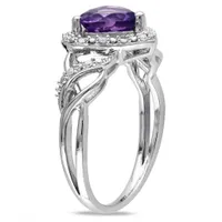 Julianna B Sterling Silver Amethyst & 0.10CT Diamond Fashion Ring