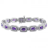 Julianna B Sterling Silver Amethyst & Diamond Bracelet