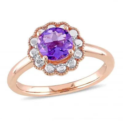 Julianna B 10K Rose Gold Amethyst Fashion Ring