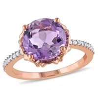 Julianna B 10K Rose Gold Amethyst & 0.10CTW Diamond Fashion Ring