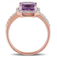 Julianna B 10K Rose Gold Amethyst & 0.10CT Diamond Fashion Ring