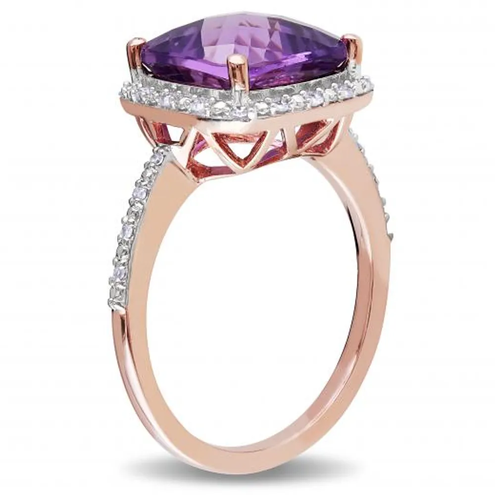 Julianna B 10K Rose Gold Amethyst & 0.10CT Diamond Fashion Ring