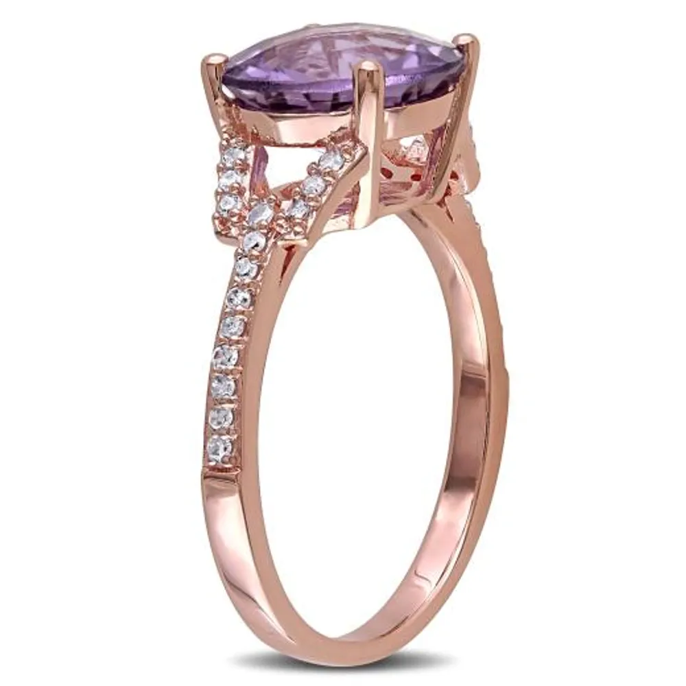 Julianna B 10K Rose Gold Amethyst & 0.15CTW Diamond Fashion Ring