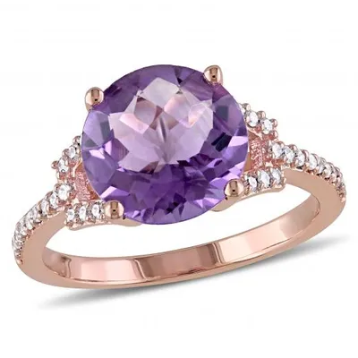 Julianna B 10K Rose Gold Amethyst & 0.15CTW Diamond Fashion Ring